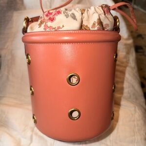 Coach Bucket Bag with Floral Drawstring